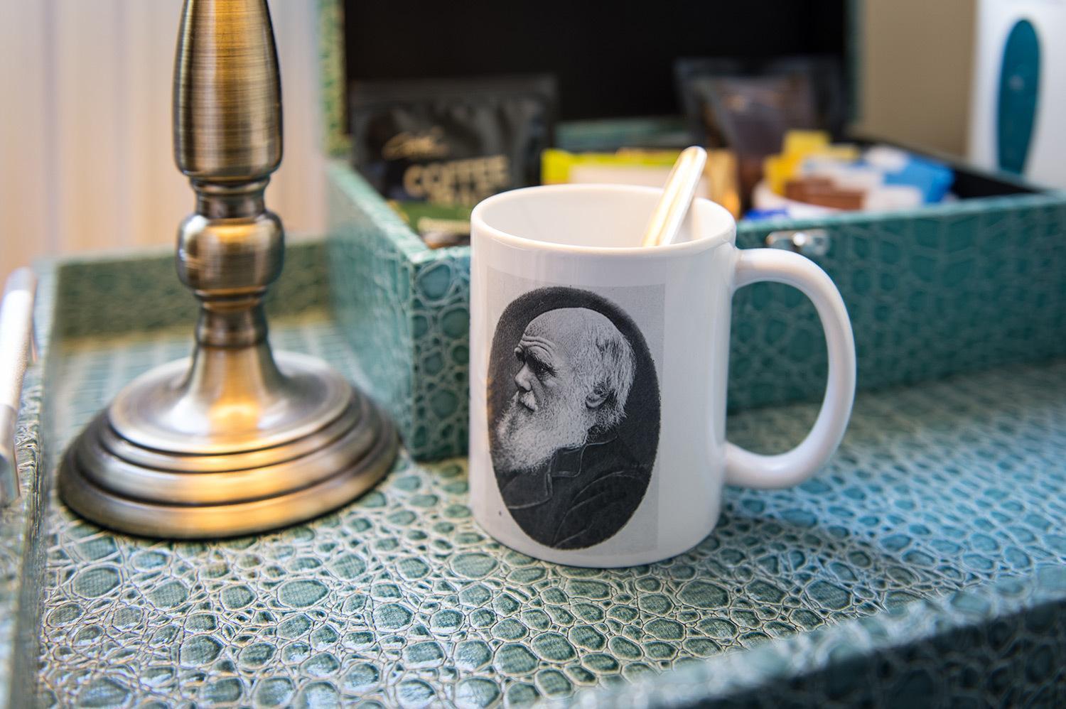 Bed and Breakfast Darwin'S Townhouse Шрусбери Номер фото A mug with a portrait of Darwin